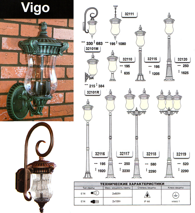 Уличный светильник Vigo, Виго
