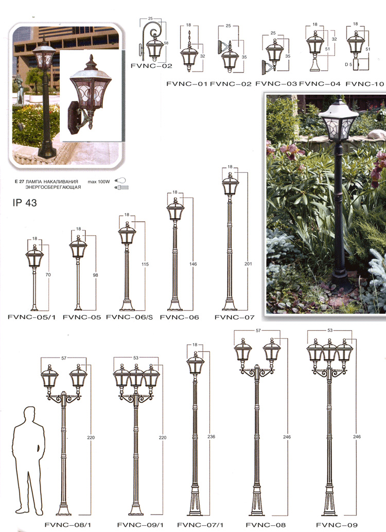 Садово-паркоый фонарь и уличный светильник Винченца (Венеция)